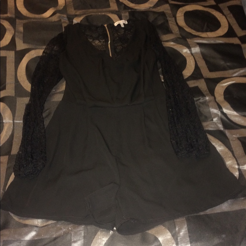 Black jumpsuit long sleeve lace